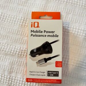 Mobile Power Black USB Type-C Car Charger